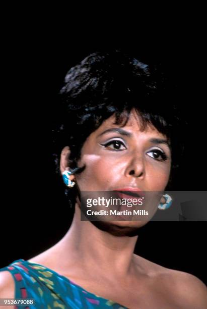 Singer and actress Lena Horne performs on a TV show circa 1968 in Los Angeles, California.