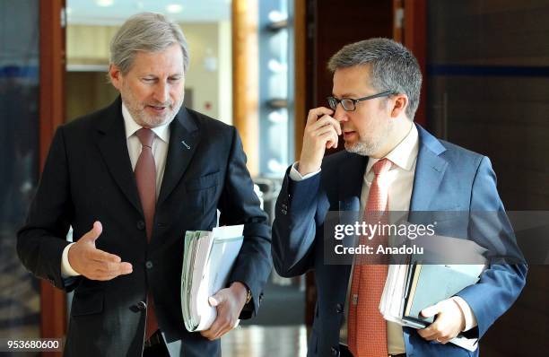 European Union European Neighbourhood Policy & Enlargement Negotiations Commissioner Johannes Hahn attends the weekly college meeting to evaluate...