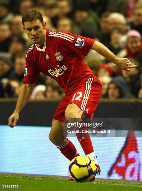 Fabio Aurelio of Liverpool in action during the Barclays Premier League match between Liverpool and Wolverhampton Wanderers at Anfield on December...