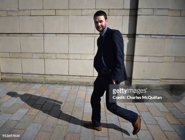 Daniel McArthur arrives outside the Supreme Court sitting in Belfast on May 2, 2018 in Belfast, Northern Ireland. The Supreme Court is sitting in...