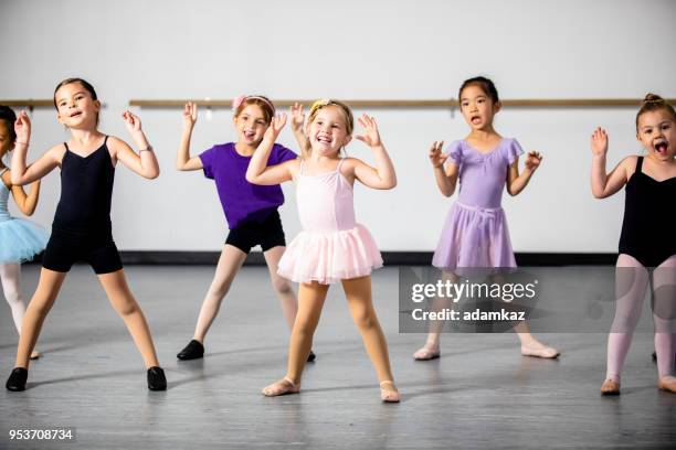 lined up diverse young students in dance class - ballet stock pictures, royalty-free photos & images