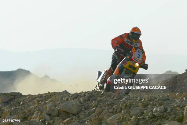 Spanish rider Marc Coma of KTM Repsol Team is seen in action during the second stage of the Pharaons Rally, from Baharija to Sitra Road 27 September...