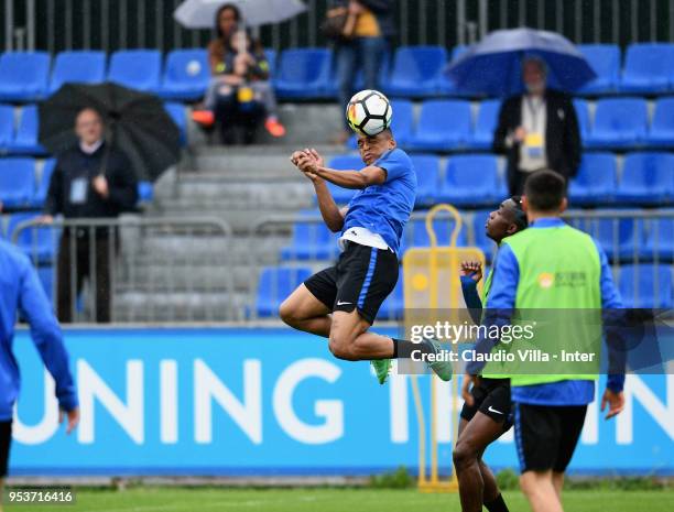 Dalbert Henrique Chagas Estevão of FC Internazionale in action during the FC Internazionale training session at the club's training ground Suning...