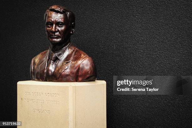 The Sir Bobby Robson Bust during a photocall for the launch of Bobby Robson, more than a manager film at the St.James' Park on May 2 in Newcastle...