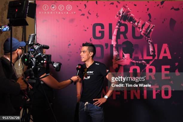 Jarlinson Pantano of Colombia and Team Trek-Segafredo / Press / Media / during the 101th Tour of Italy 2018 Team Trek - Segafredo Press Conference on...