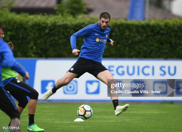 Davide Santon of FC Internazionale in action during the FC Internazionale training session at the club's training ground Suning Training Center in...