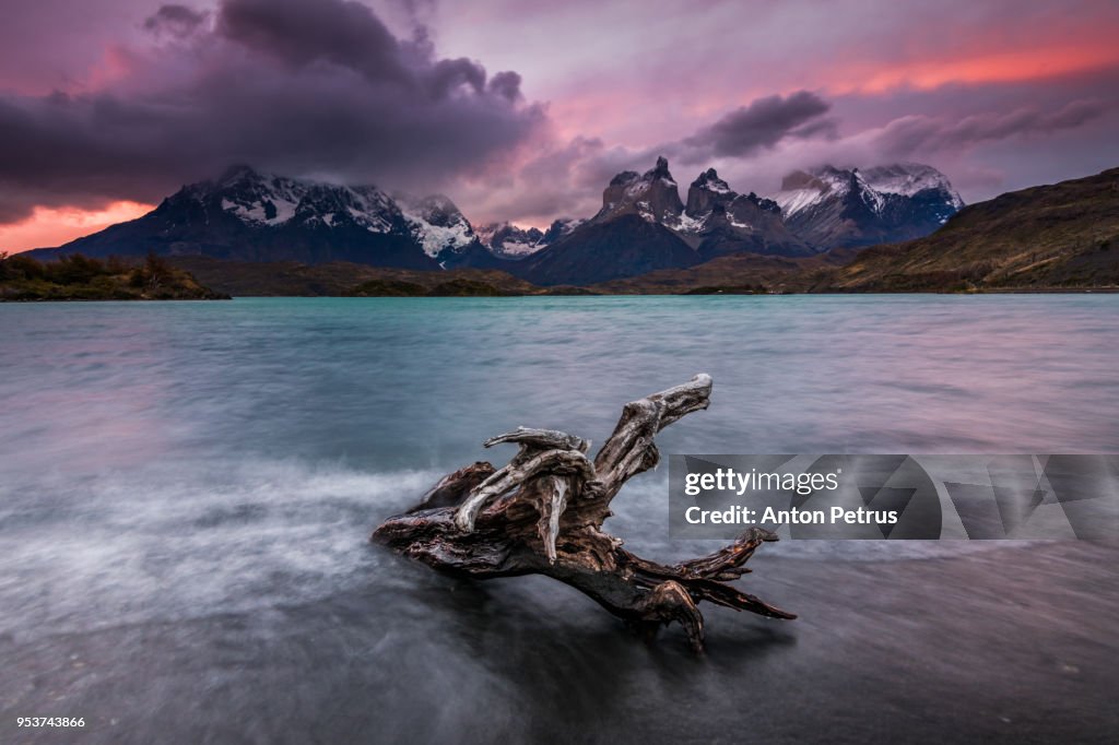 Dramatic dawn in Torres del Paine, Chile