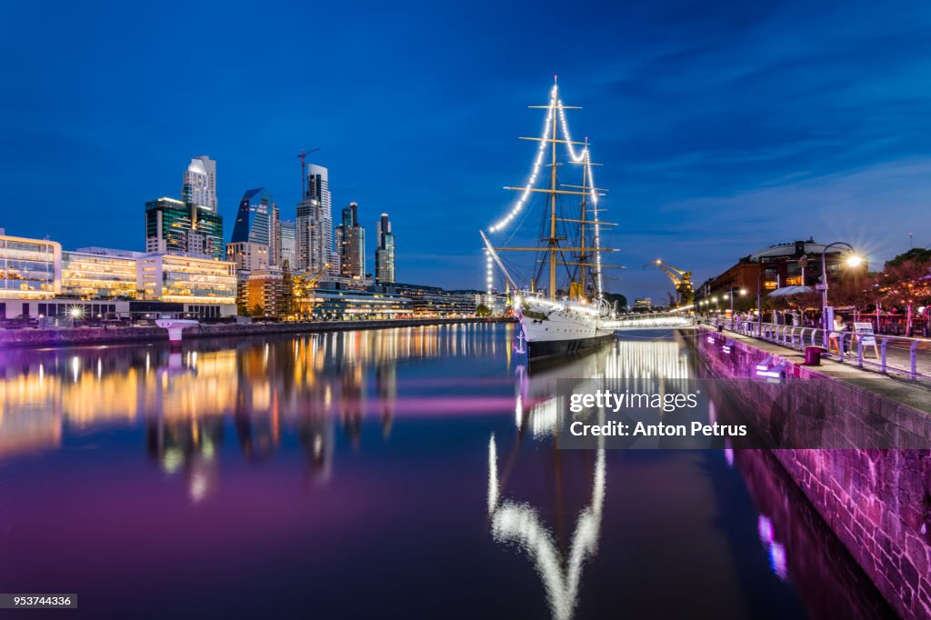 Puerto Madero. Waterfront district view in Buenos Aires, Argentina.