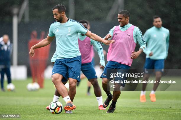 Medhi Benatia during the Juventus training session at Juventus Center Vinovo on May 2, 2018 in Vinovo, Italy.