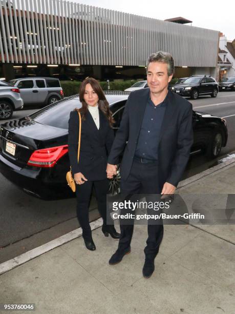 Jon Tenney and Leslie Urdang are seen on May 01, 2018 in Los Angeles, California.