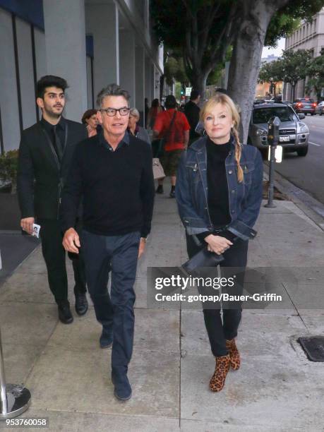 Peter Gallagher and Paula Harwood are seen on May 01, 2018 in Los Angeles, California.