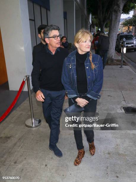 Peter Gallagher and Paula Harwood are seen on May 01, 2018 in Los Angeles, California.
