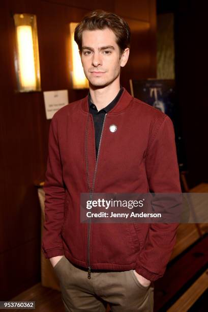 Andrew Garfield attends the 2018 Tony Awards Meet The Nominees Press Junket on May 2, 2018 in New York City.