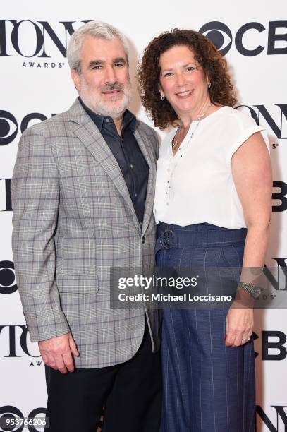 Bruce Barish and Sarah Barish of Ernest Winzer Cleaners attend the 2018 Tony Awards Meet The Nominees Press Junket on May 2, 2018 in New York City.