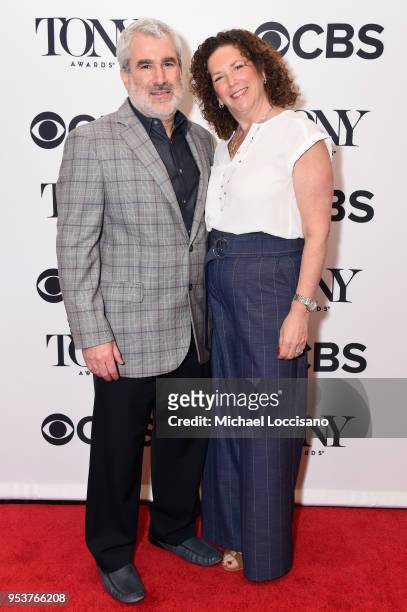 Bruce Barish and Sarah Barish of Ernest Winzer Cleaners attend the 2018 Tony Awards Meet The Nominees Press Junket on May 2, 2018 in New York City.