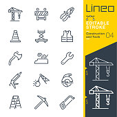 Lineo Editable Stroke - Construction and Tools line icons