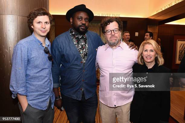 Michael Cera, Brian Tyree Henry, Kenneth Lonergan, and Carole Rothman attend the 2018 Tony Awards Meet The Nominees Press Junket on May 2, 2018 in...