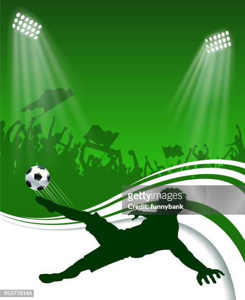 soccer silhouette - soccer competition stock illustrations