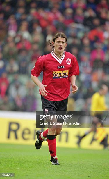 Tommy Berntsen of Eintracht Frankfurt in action during the German Bundesliga match against Bayern Munich played at the Waldstadion, in Frankfurt,...