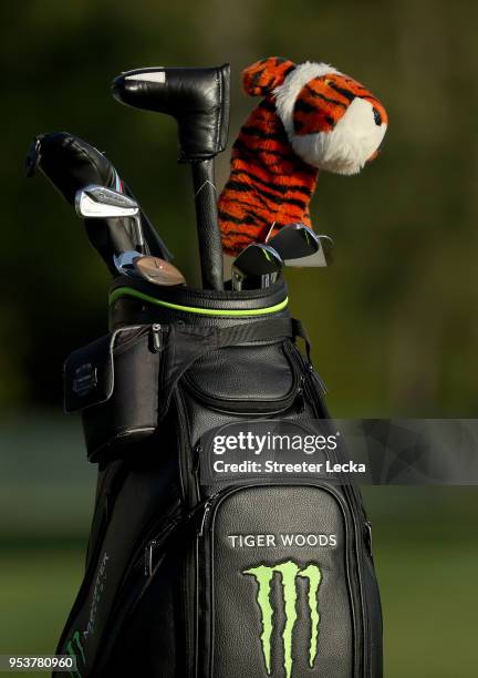 Detailed view of the clubs of Tiger Woods during the Pro-Am for the Wells Fargo Championship at Quail Hollow Club on May 2, 2018 in Charlotte, North...