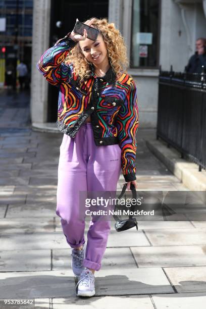 Ella Eyre seen leaving KISS FM UK in the sunshine on May 2, 2018 in London, England.
