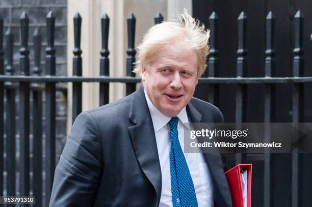 Secretary of State for Foreign and Commonwealth Affairs Boris Johnson arrives for a Brexit Cabinet committee meeting at 10 Downing Street in central...