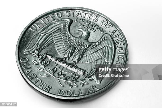 close-up of dollar coin - twenty five cent coin stock pictures, royalty-free photos & images