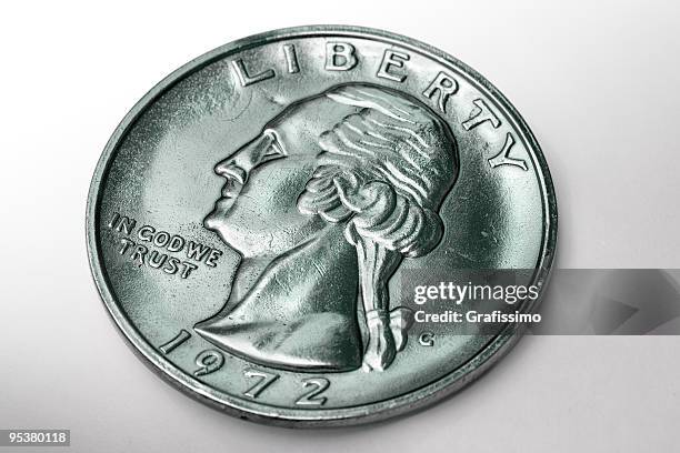 close-up of dollar coin - twenty five cent coin stock pictures, royalty-free photos & images