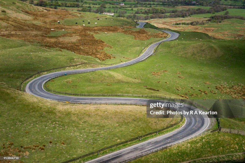 Bendy road in the English countryside