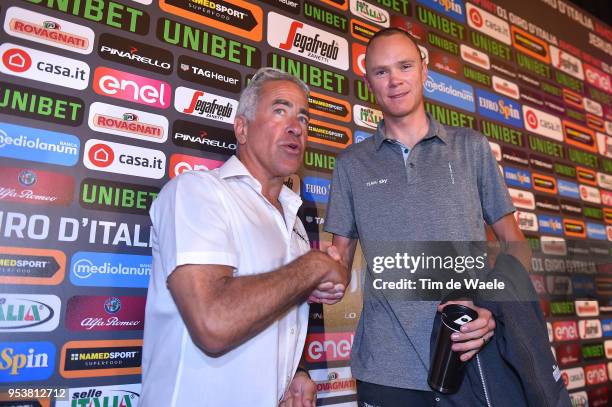 Sylvan Adams of Canada Honourary President "Big Start Israel" / Christopher Froome of Great Britain and Team Sky / during the 101th Tour of Italy...