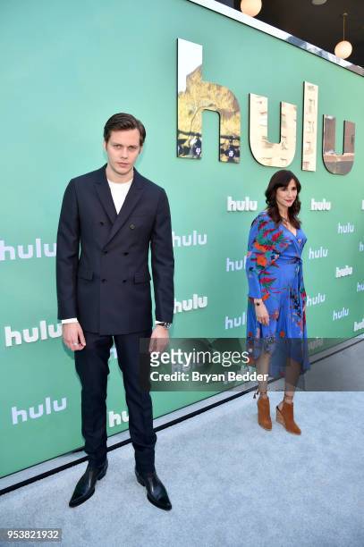 Bill Skarsgard and Michaela Watkins attend the Hulu Upfront 2018 Brunch at La Sirena on May 2, 2018 in New York City.