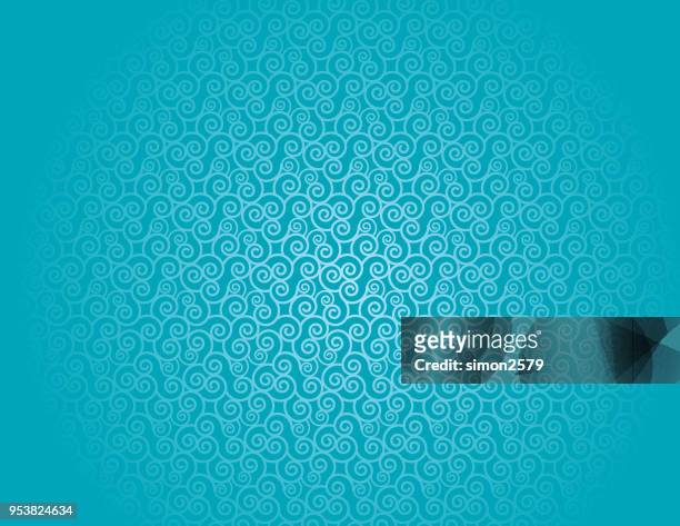 seamless pattern with curly lines background - curly vector stock illustrations