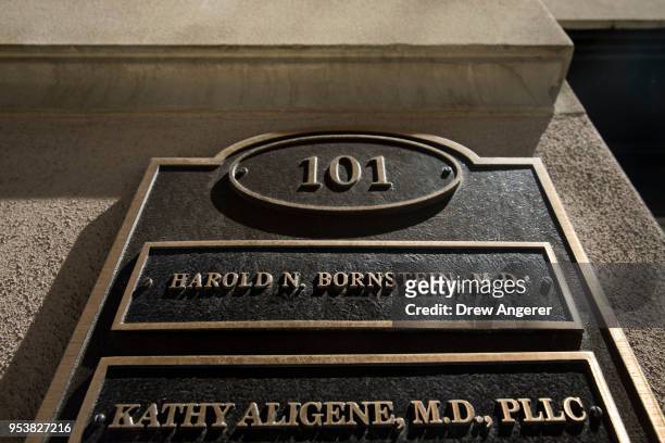 Nameplate hangs near the front door to the office of Dr. Harold Bornstein, who was previously President Donald Trump's longtime personal physician,...
