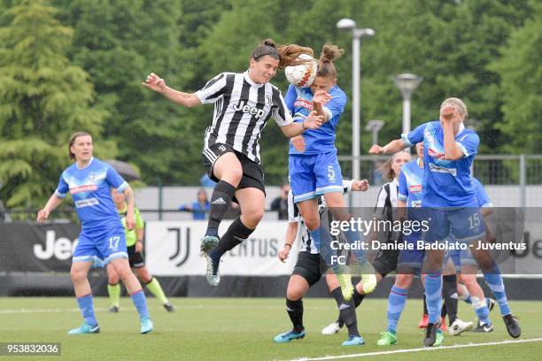 Sofia Cantore of Juventus in action during the Italian Cup match between Juventus Women and Brescia Calcio Femminile on May 2, 2018 in Vinovo, Italy.