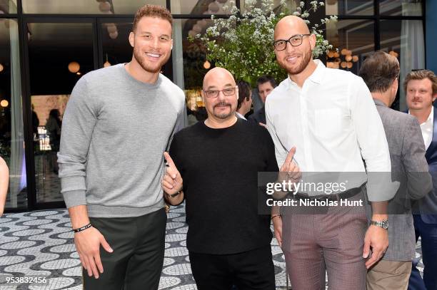 Blake Griffin, Joel Stillerman and Taylor Griffin attend the Hulu Upfront 2018 Brunch at La Sirena on May 2, 2018 in New York City.