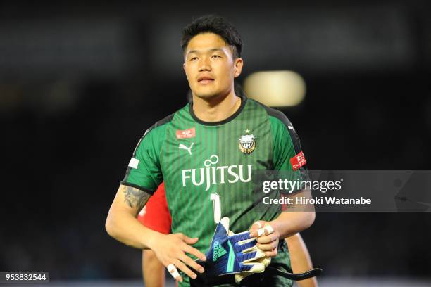 Jung Sung Ryong of Kawasaki Frontale looks on during the J.League J1 match between Kawasaki Frontale and Urawa Red Diamonds at Todoroki Stadium on...