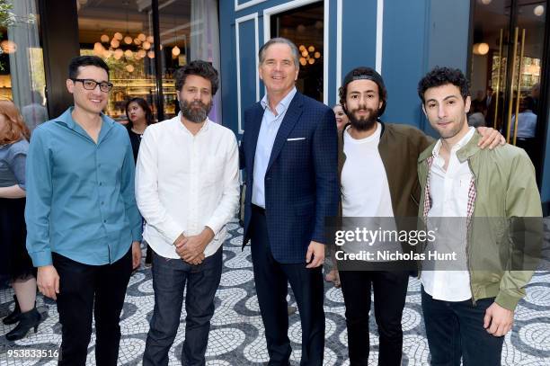 Ryan Welch, Ravi Nandan, Randy Freer, Ramy Youssef and Ari Katcher attends the Hulu Upfront 2018 Brunch at La Sirena on May 2, 2018 in New York City.