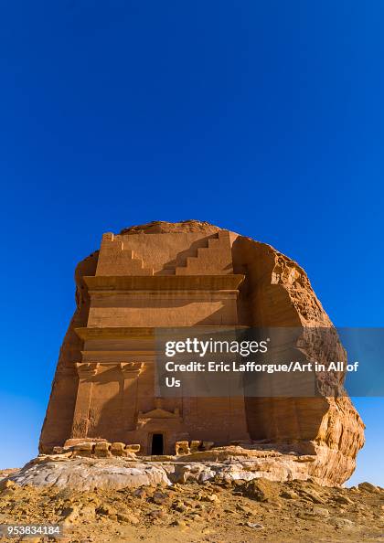 Qsar farid nabataean tomb in madain saleh archaeologic site, Al Madinah Province, Al-Ula, Saudi Arabia...