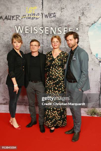 Lisa Wagner, Florian Lukas, Joerdis Triebel and Florian Stetter, main actor of the TV series, attend the premiere of the 4th season of the German TV...