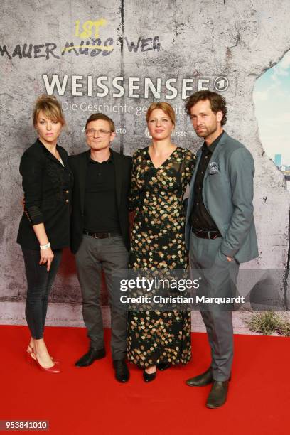 Lisa Wagner, Florian Lukas, Joerdis Triebel and Florian Stetter, main actor of the TV series, attend the premiere of the 4th season of the German TV...