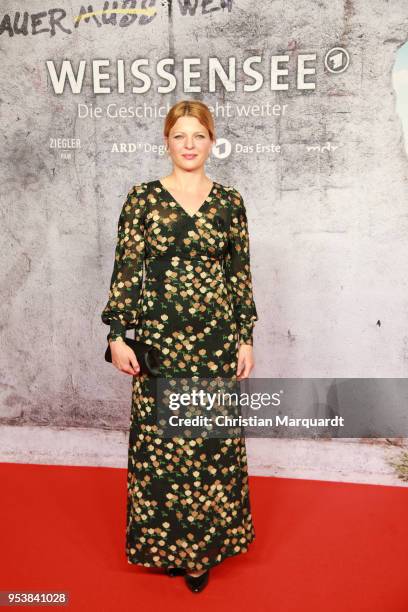 Actress Joerdis Triebel attends the premiere of the 4th season of the German TV series 'Weissensee' on May 2, 2018 in Berlin, Germany.