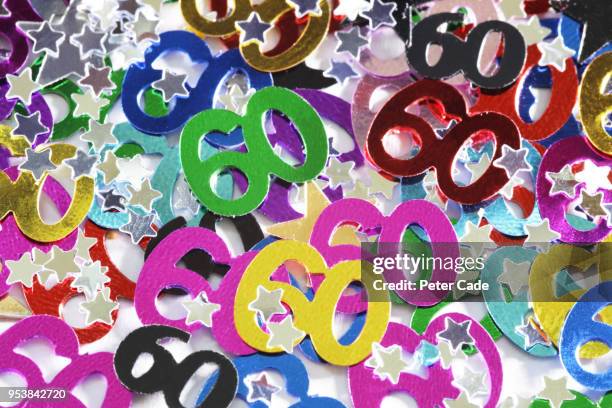 60 confetti - number 60 stock pictures, royalty-free photos & images