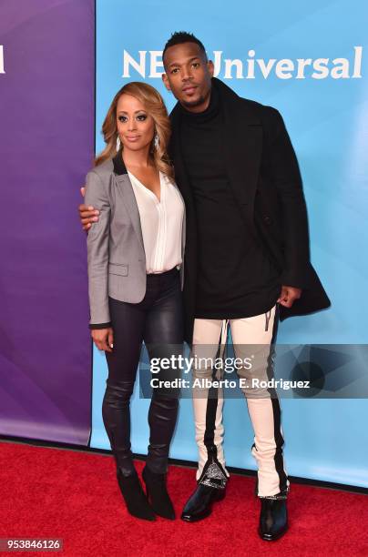 Actors Essence Atkins and Marlon Wayans attends NBCUniversal's Summer Press Day 2018 at The Universal Studios Backlot on May 2, 2018 in Universal...