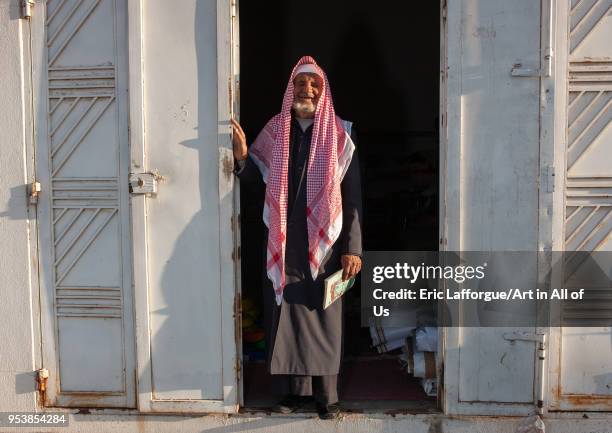 Portrait of an old saudi man wearing a kaffiyeh, Al-Jawf Province, Sakaka, Saudi Arabia on January 17, 2010 in Sakaka, Saudi Arabia.