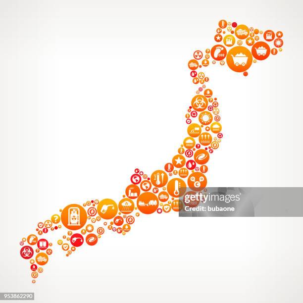 japan climate change icon pattern - japan earthquake stock illustrations