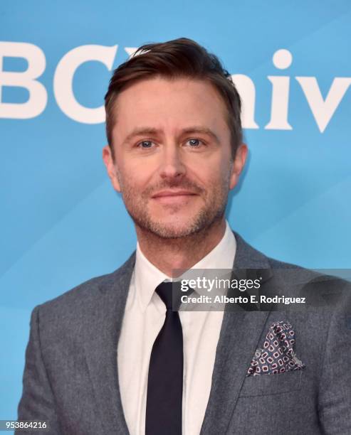 Host Chris Hardwick attends NBCUniversal's Summer Press Day 2018 at The Universal Studios Backlot on May 2, 2018 in Universal City, California.