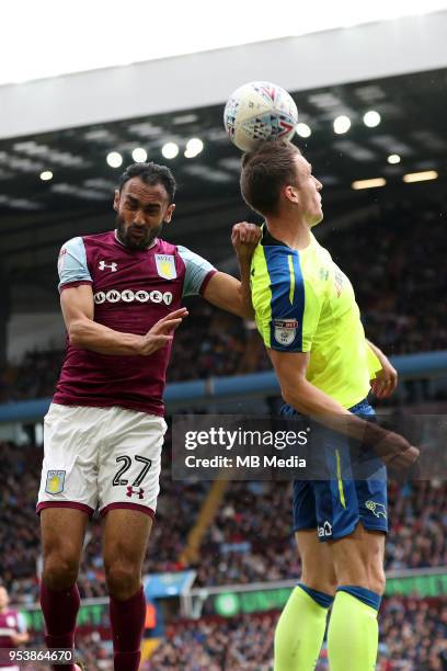 Aston Villa v Derby County - Sky Bet Championship"nBIRMINGHAM, ENGLAND Aston Villa's Ahmed Elmohamady and Derby County's Craig Forsyth, challenge for...