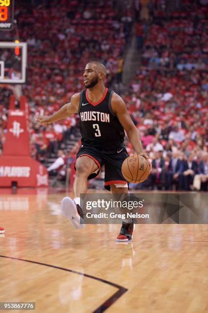 Houston Rockets Chris Paul in action vs Minnesota Timberwolves at Toyota Center. Game 2. Houston, TX 4/18/2018 CREDIT: Greg Nelson