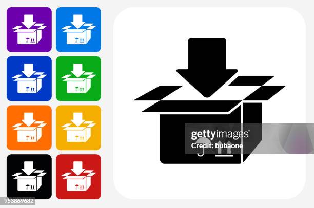 box input icon square button set - input stock illustrations