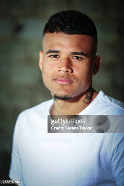 Kenedy poses for photos during a photoshoot at Exhibition Park on April 20 in Newcastle upon Tyne, England.